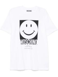 Футболка с изображением смайлика Moschino, белый