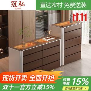 Guansi Комод 70х60 см настенный для гостиной и спальни, 3 ящика, сенсорная подсветка, закаленное стекло, доставка и установка