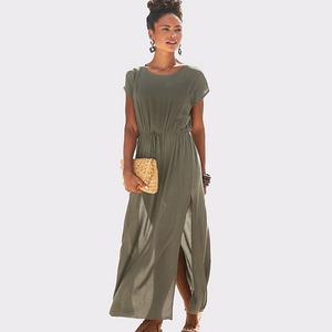 Женский пляжный сарафан с поясом Lascana, Khaki