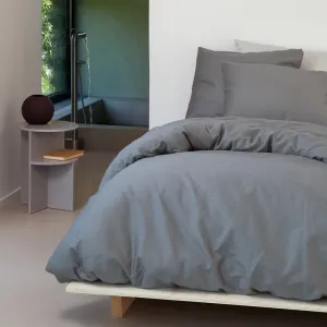 Комплект постельного белья из органического сатина Damai Silt с текстурированным эффектом 135x200 см + 80x80 см Graphite Arli Group B.V.