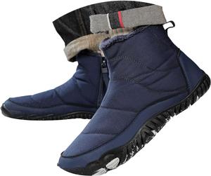 Зимние босоножки для женщин с теплой меховой подкладкой, снегоступы, противоскользящие, водонепроницаемые босоножки, унисекс, обувь для прогулок, походные ботильоны Generic, Blue