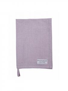 Krasilnikoff Хлопковое кухонное полотенце с мелким клетчатым узором пыльно-розового цвета