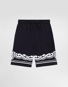 Шорты из пике с принтом бандана Dolce&Gabbana, синий