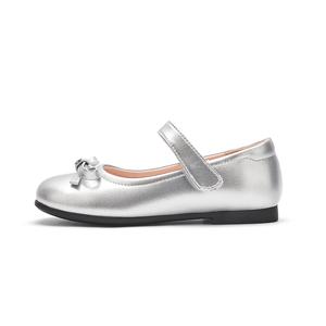 Износостойкие низкие кожаные детские туфли Kids' BALABALA, серый серебристый
