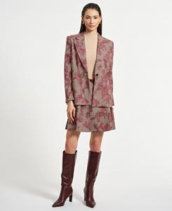 Женский клетчатый блейзер с длинными рукавами Isaac Mizrahi, Taupe Plaid Floral