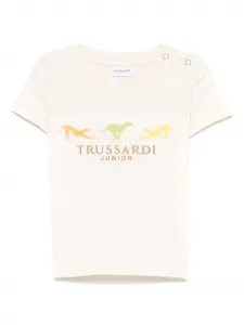 Футболка с вышитым логотипом TRUSSARDI JUNIOR, нейтральный