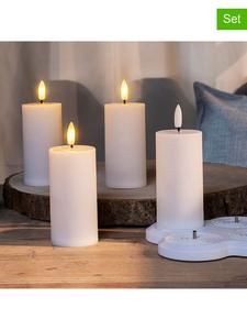 Nordheim Набор из 4 светодиодных свечей белого цвета - высота 10 см - диаметр 5 см