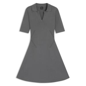 Вязаное платье с воротником шкипер BOSS, темно-серый