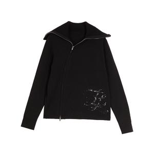 Вязаный кардиган Women's Lapel Moderate ELLE, черный