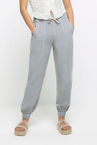 Легкие джоггеры с манжетами River Island, серый