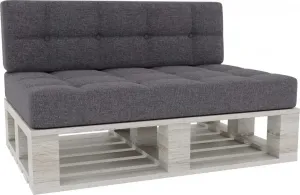 Подушки для поддонов, подушки для поддонов, подушки сиденья, спинки, стеганые PFG (Комплект (подушка сиденья 120x80 + спинка 120x40), темно-серый)