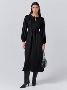 Платье миди Layla из крепового сатина Ghost, Black