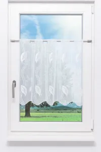 Штора для кафе Плауэн, кружевной лист (Ш x В) 163 см * 60 см, белая/белая