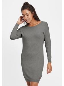 Короткое платье Oxmo Strickkleid OXElla 21300566ME Kleid mit Rundhals-Ausschnitt, серый