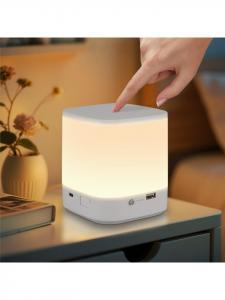 ZMH Настольная светодиодная лампа белого цвета, аккумулятор 3600 мАч, сенсорная регулировка яркости, зарядка через USB