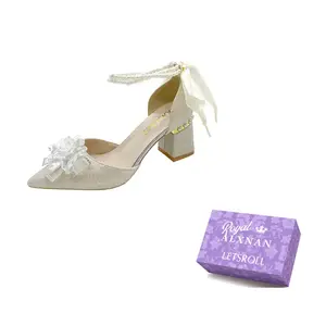 Alxnan Женские туфли на платформе с массивным каблуком - шампань 7 см, цвет Champagne 7cm