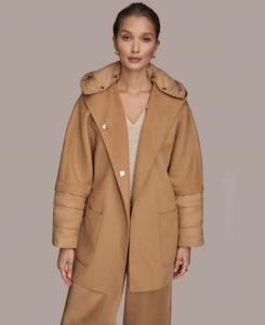 Женское пальто-накидка на пуговицах спереди Donna Karan Weekend, Fawn