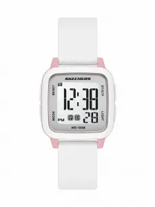 Женские цифровые силиконовые часы Skechers SR6299, цвет White