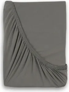 Простыня Kvalitex Jersey с эластаном, односпальная, 90х200 см, темно-серая KVALITEX