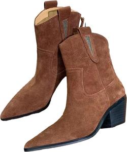 Ботинки Woman Pointed Toe Slip-On Ankle Boots String Bead Western Cowboy Boots Women Generic, Back Zipper3