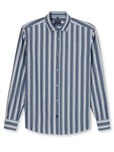 OLYMP Повседневная рубашка - стандартный крой - бело-синего цвета