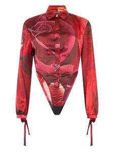 Боди с абстрактным принтом Roberto Cavalli, красный