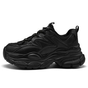 AOKANG Женские кроссовки на массивной подошве, нескользящие, износостойкие, дышащие, увеличивающие рост, черные