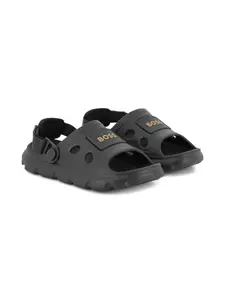 Босоножки с логотипом BOSS Kidswear, черный