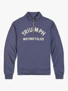 Риббл свитшот с молнией Triumph Motorcycles, Washed Indigo