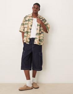 Удлиненные джинсовые шорты-карго ASOS DESIGN светло-голубого цвета