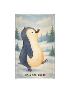 Mr. & Mrs. Panda Полотенце с изображением пингвина и трогательным рисунком, без надписи, белого цвета