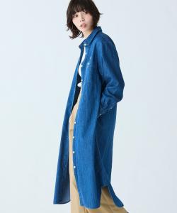 джинсовое платье-рубашка с поясом