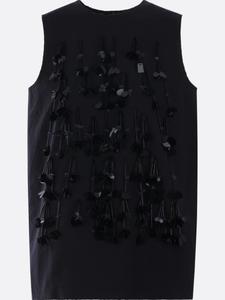 Топ Plan C, украшенный пайетками, черный