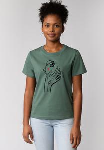 Футболка с принтом SELF LOVE watapparel, темно-зеленый