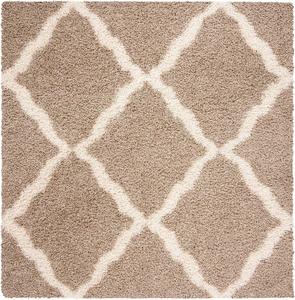 Ковер SAFAVIEH, 183 x 183 см, Dallas Shag Collection, Beige & Ivory, узор Trellis, без линьки и простой в уходе, идеален для помещений с высокой проходимостью в гостиной, спальне (SGDS257D)
