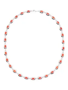 Ожерелье с овальным камнем Darkai, серебристый