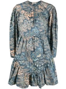 Ulla Johnson платье мини Leiko с цветочным принтом, синий