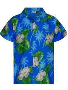 Рубашка на пуговицах классического кроя King Kameha Small Flower, светло-голубой