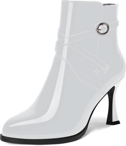 Женские вечерние ботильоны MOVINSTEPS с блестящей пряжкой, застежкой на щиколотке, круглым носком, сексуальными туфлями-лодочками на шпильке, высота каблука 3,3 дюйма