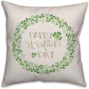 Creative Products Декоративная подушка Акварельная зеленая 18x18 St Patricks Day