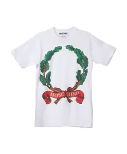 Футболка из органического хлопка с логотипом. Moschino, белый