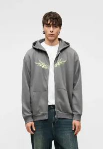 Худи на молнии унисекс свободного кроя Yourturn, Castlerock/Neon Green