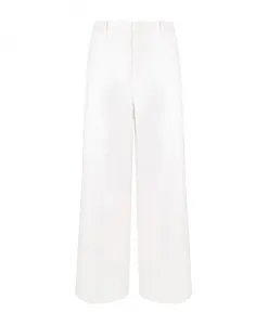 Белые трикотажные брюки с широкими штанинами Max Mara, белый