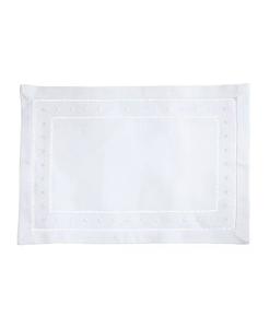 Набор подставок для столовых приборов классической мережки с вышитой каймой размером 12, 14 x 20 дюймов Saro Lifestyle, белый