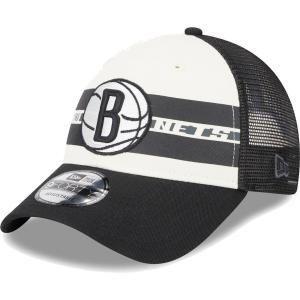 Мужская кепка New Era Brooklyn Nets с черными полосками 9FORTY Trucker Snapback