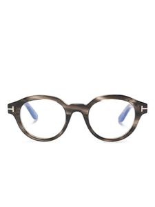 Очки TOM FORD Eyewear в круглой оправе, коричневый