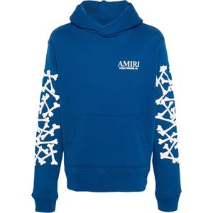 Футболка с вышитым логотипом Хлопковый худи AMIRI, Синий