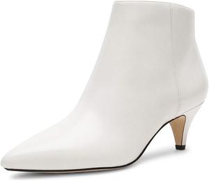 XYD стильные женские ботильоны, низкий каблук-«kitten», заостренный носок, закрытая носочная часть, боковая молния, выпускной, блестки, вечеринка, мода, короткие ботильоны, Weiss/Opulenter Garten