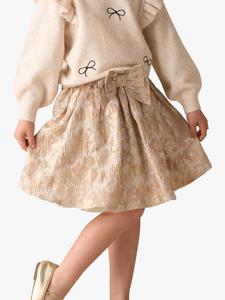 Детская юбка из металлического жаккарда Angel & Rocket, Cream