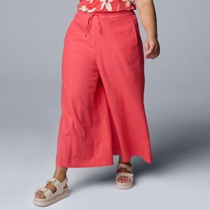 Широкие льняные брюки больших размеров Simply Vera Vera Wang, цвет kauaioral